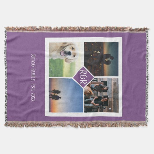 Couverture Monogramme personnalisé 4 Collage photo (Devant)