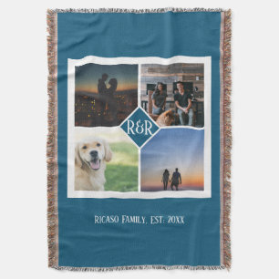 Couverture Monogramme personnalisé 4 Collage photo