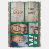 Couverture Monogramme personnalisé turquoise blanc multiple p (devant Vertical)