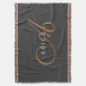Couverture Monogramme plat tendance Nom initial (devant Vertical)