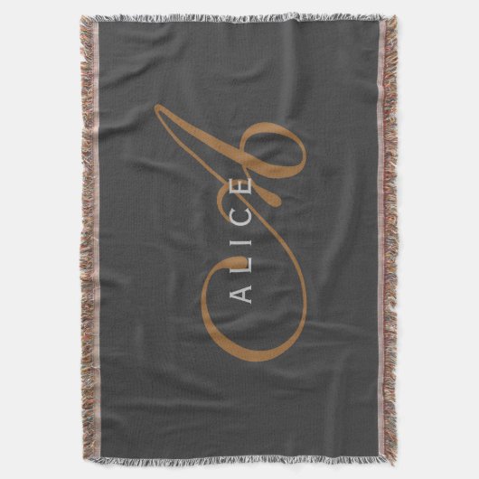 Couverture Monogramme plat tendance Nom initial (devant Vertical)
