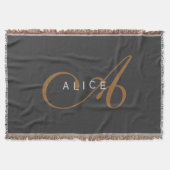 Couverture Monogramme plat tendance Nom initial (Devant)
