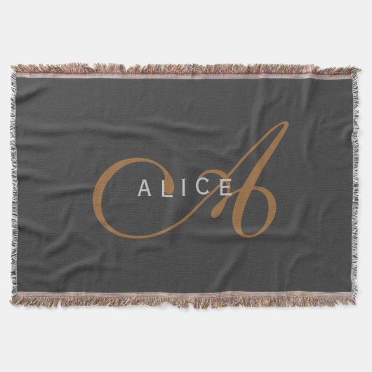 Couverture Monogramme plat tendance Nom initial (Devant)