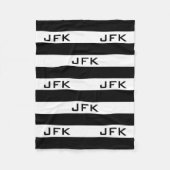 Couverture monogramme rayé noir et blanc (Devant)