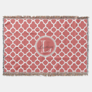 Couverture Monogramme rouge aigre-doux de nom de motif de