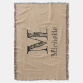 Couverture Monogramme Rustique Kraft papier Brown Look (devant Vertical)