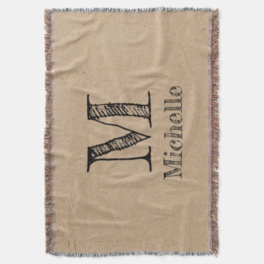 Couverture Monogramme Rustique Kraft papier Brown Look (devant Vertical)