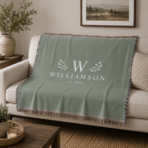 Couverture Monogramme Rustique Moderne Nom de Famille Personn