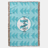 Couverture Monogramme triangle géométrique Aqua Motif (devant Vertical)