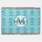 Couverture Monogramme triangle géométrique Aqua Motif (Devant)