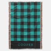 Couverture Monogramme turquoise et noir de contrôle du bison (devant Vertical)