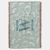 Couverture Monogramme turquoise vert Feuille (devant Vertical)