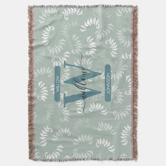 Couverture Monogramme turquoise vert Feuille (devant Vertical)