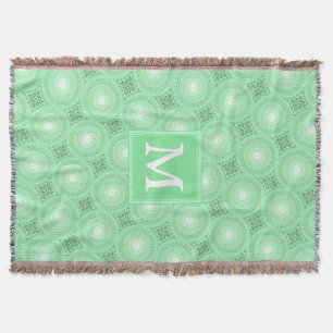 Couverture Monogramme vert ressort cercles motif