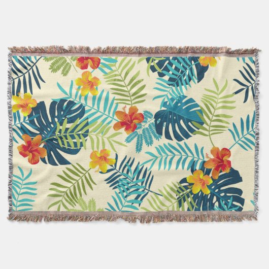 Couverture Monstère tropicale Hibiscus Motif d'été (Devant)