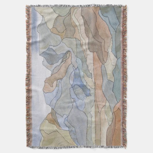 Couverture Montagnes Régions Waterline Art Imprimer (devant Vertical)