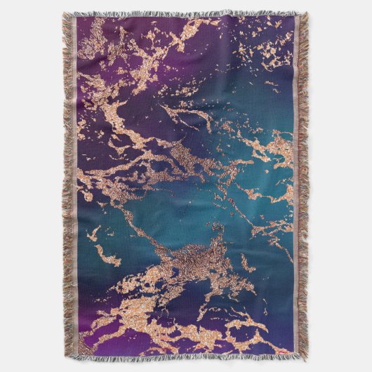 Couverture Moody Luxe Marble | Profond violet et Turquoise or (devant Vertical)