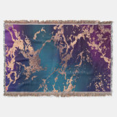 Couverture Moody Luxe Marble | Profond violet et Turquoise or (Devant)