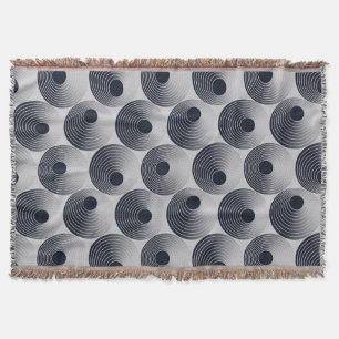 Couverture Mosaïque argent-noir : texture des anneaux concent