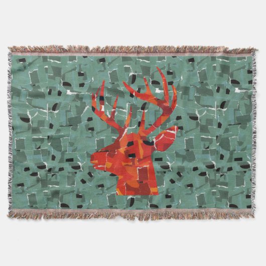Couverture Mosaïque de silhouette de tête de cerf (Devant)