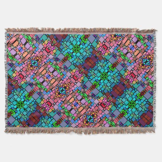 Couverture Mosaïque Géométrique Colorée (Devant)