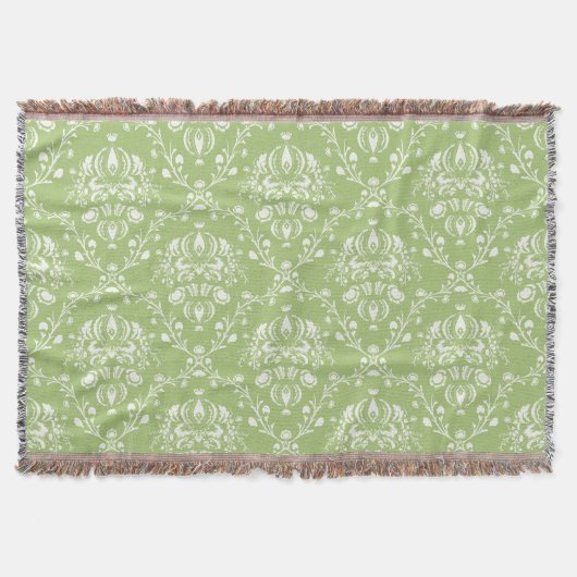 Couverture Moss Green et White Damask (Devant)