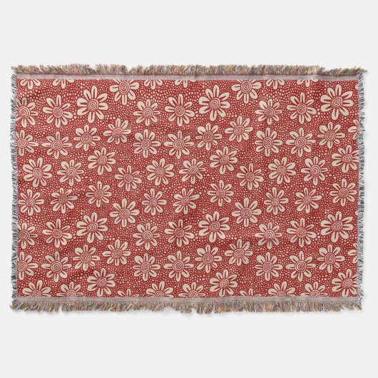 Couverture Motif 140617 - Rouge rubis sur beige (Devant)