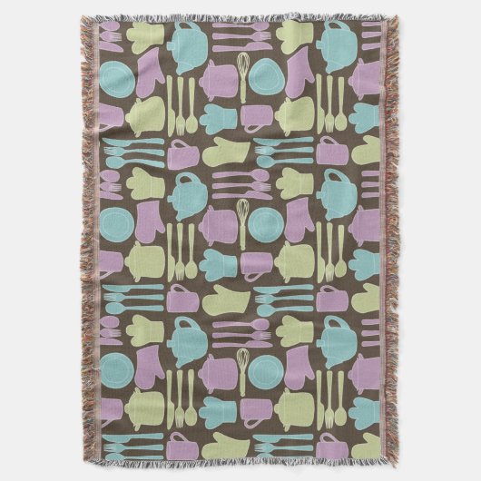 Couverture Motif 2 d'ustensiles de cuisine (devant Vertical)