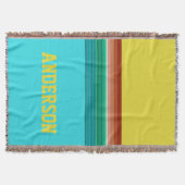 Couverture Motif à bande bleu jaune personnalisé (Devant)