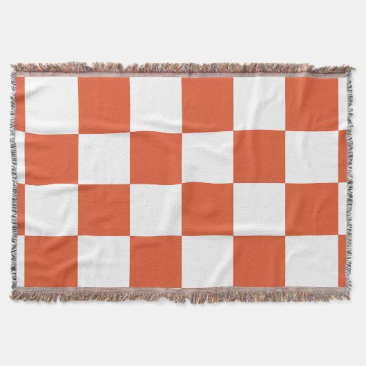 Couverture Motif à carreaux orange et blanc (Devant)