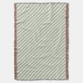 Couverture Motif à cinq bandes vert et blanc olive (devant Vertical)