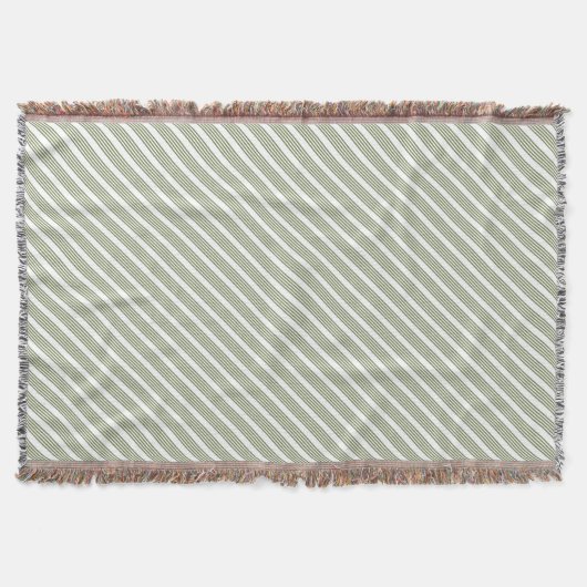 Couverture Motif à cinq bandes vert et blanc olive (Devant)