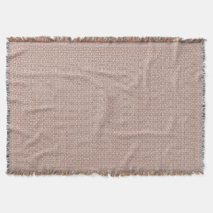 Couverture Motif à clé grecque Brun Moka
