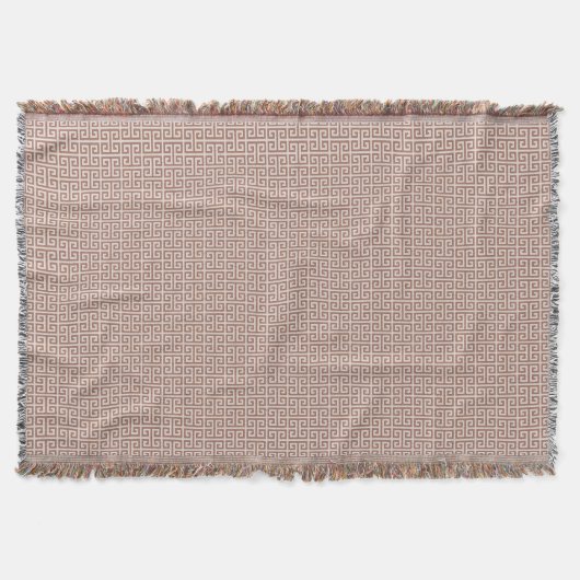 Couverture Motif à clé grecque Brun Moka (Devant)