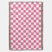 Couverture Motif À damiers chèque rose blanc (devant Vertical)