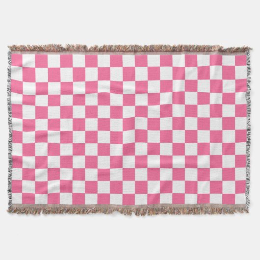 Couverture Motif À damiers chèque rose blanc (Devant)