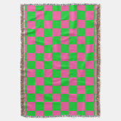 Couverture Motif À damiers chèque rose vert (devant Vertical)