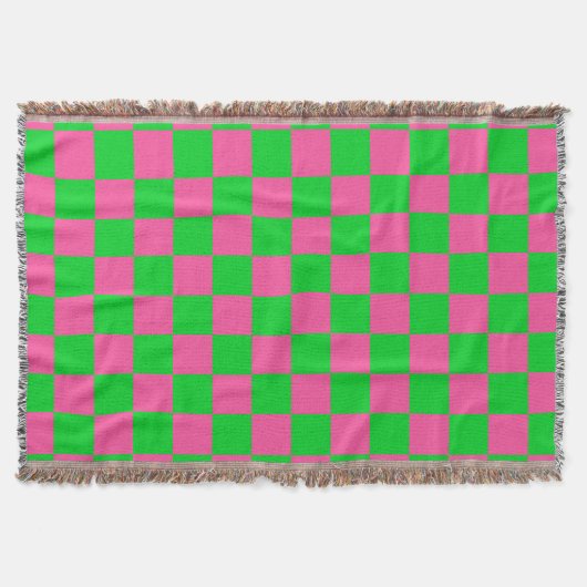 Couverture Motif À damiers chèque rose vert (Devant)