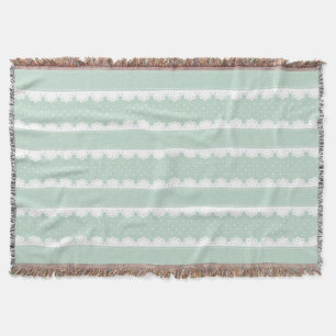 Couverture Motif à dentelle blanche et verte