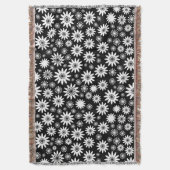 Couverture Motif à fleurs - blanc et noir (devant Vertical)