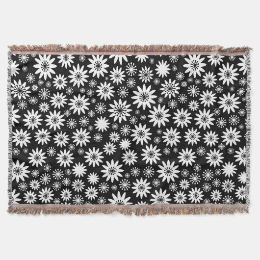Couverture Motif à fleurs - blanc et noir (Devant)