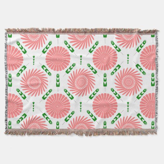 Couverture motif à fleurs roses (Devant)