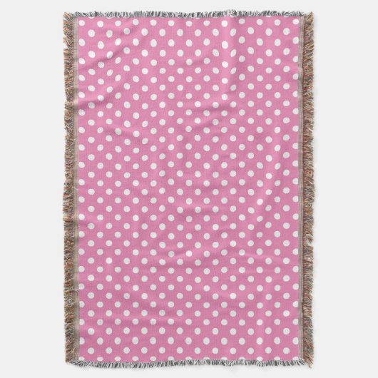 Couverture Motif à pois rose et blanc Œillet (devant Vertical)