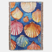 Couverture motif abstrait : coquillages bleu marron (devant Vertical)