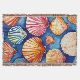 Couverture motif abstrait : coquillages bleu marron