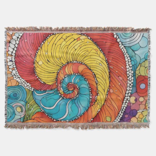 Couverture Motif abstrait d'escargot, multicolore (Devant)