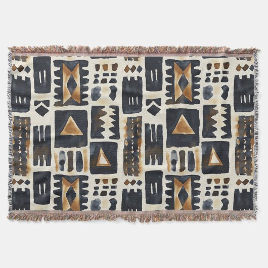 Couverture Motif Abstrait en tissu de boue (Devant)