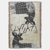 Couverture Motif Abstrait géométrique et floral du cerf (devant Vertical)