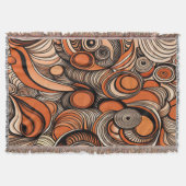 Couverture Motif Abstrait moderne Peach Orange (Devant)
