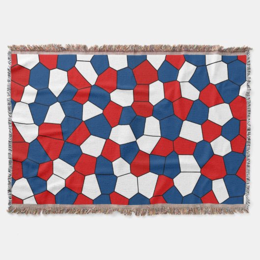 Couverture Motif Abstrait rouge bleu noir (Devant)